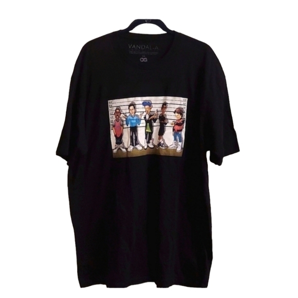 VANDAL-A Black Short Sleeve T Shirt - Picture 1 of 8